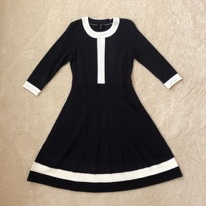 NWT Talbots SP black and cream sweater dress